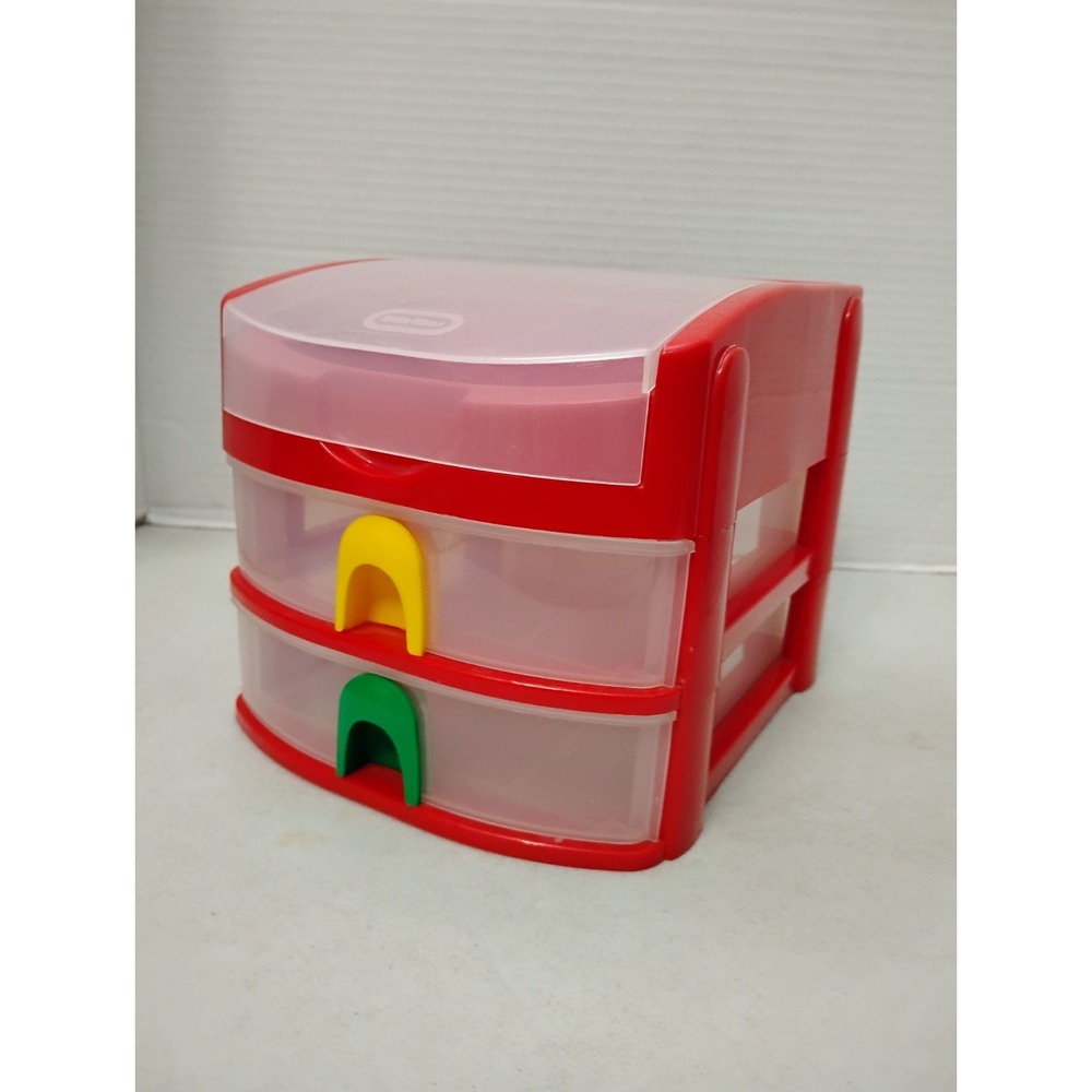VTG Little Tikes Rubbermaid 3A98 2-Drawer Storage Organizer Art Craft Supply SEE